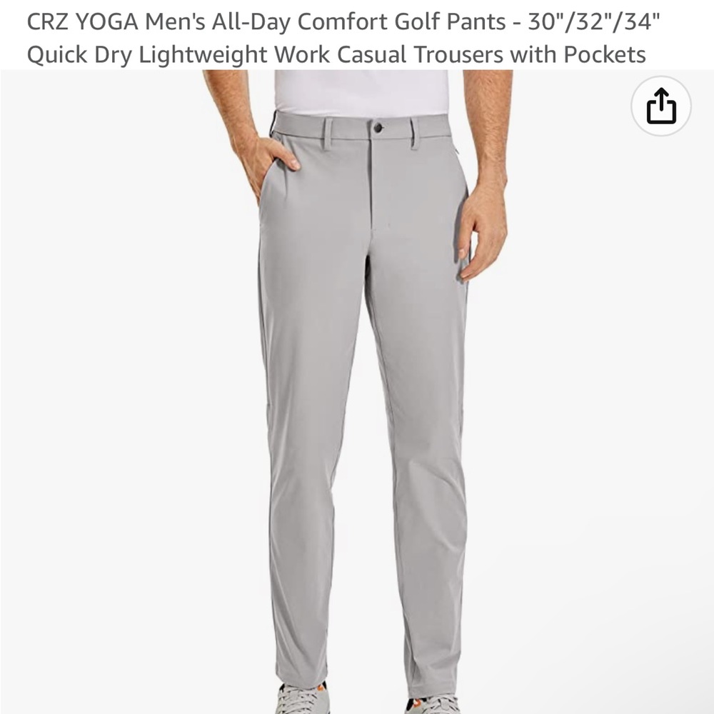 CRZ YOGA Men’s Functional Casual Golf Pants 31x32